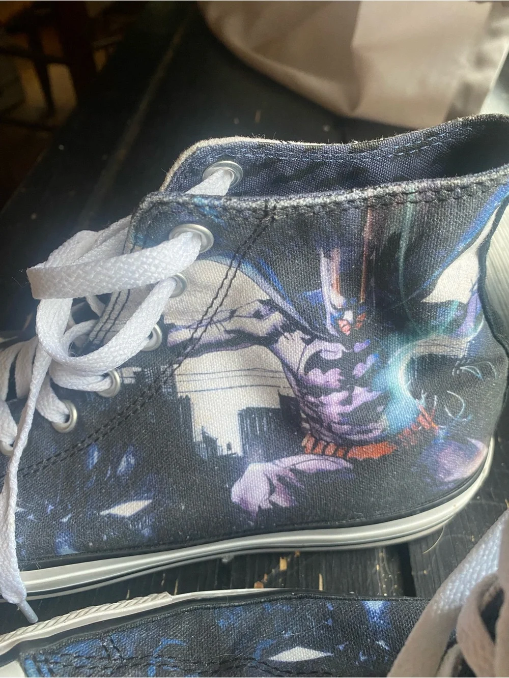 DC Comics High Top Sneakers - Black/Blue Graphic Converse